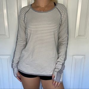 Grey & White Striped LuLuLemon Shirt